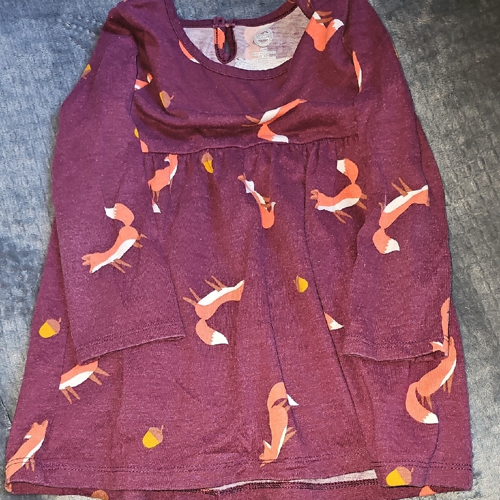 Purple Dress with Fox Print